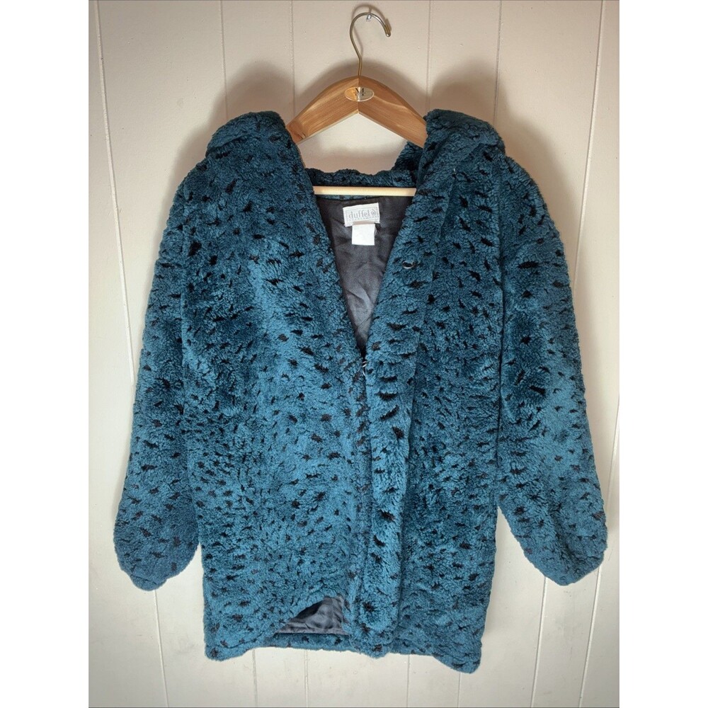 Vintage Duffel Sportswear Women’s Coat with Fur Trim – Toggle Button Front